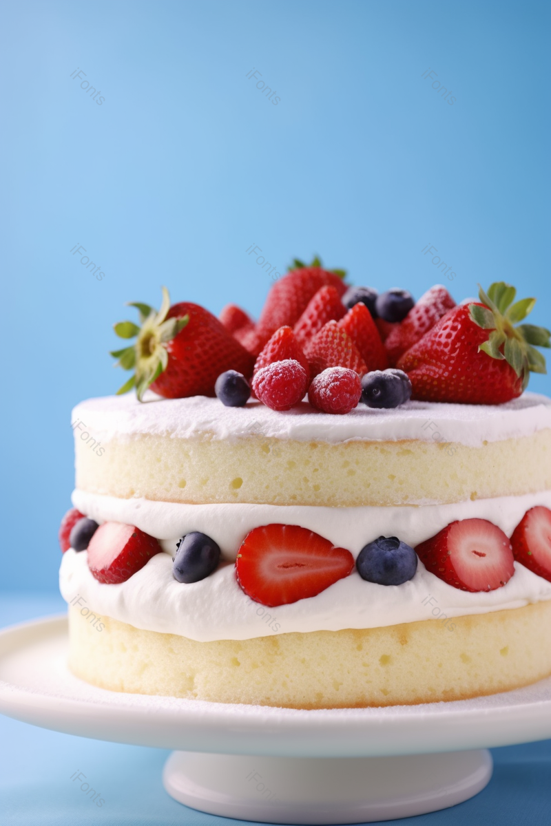 托盘里的美味奶油草莓蛋糕,高清,摄影图,摄影图片,图片大全,摄影图免费下载